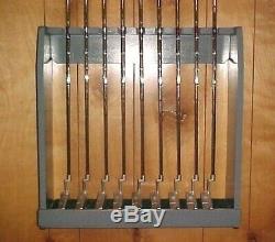Gray Golf Club Display Rack Case Wood Wall / Floor for 9 Scotty Cameron Putters