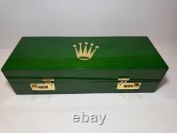Green Wooden Watch Display Storage Case with Outer Presentation Box