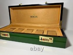 Green Wooden Watch Display Storage Case with Outer Presentation Box