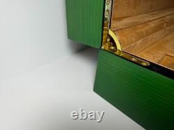 Green Wooden Watch Display Storage Case with Outer Presentation Box