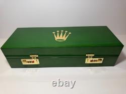 Green Wooden Watch Display Storage Case with Outer Presentation Box