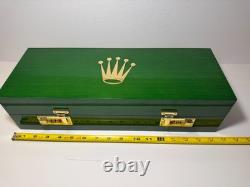 Green Wooden Watch Display Storage Case with Outer Presentation Box