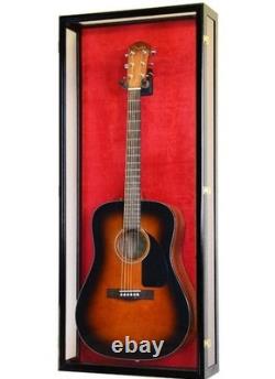 Guitar Display Case Acoustic Electric Wood Cabinet Gibson Fender PRS Holder Rack
