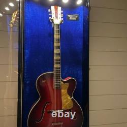 Guitar Display Case Black & Blue Wood Horizontal Electric Holder Wall Cabinet Guitar Display Case Black & Blue Wood Horizontal Electric Holder Wall Cabinet