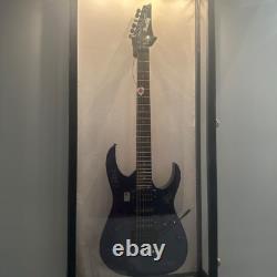 Guitar Display Case Black & White LED Light Gibson Fender Rack Wood Wall Cabinet