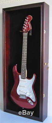Guitar Display Case Cabinet Wall Hanger for Fender or Electric Guitars with Uv