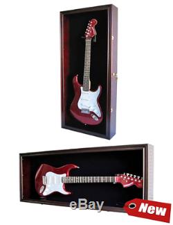 Guitar Display Case Cabinet Wall Hanger for Fender or Electric Guitars with Uv Pro