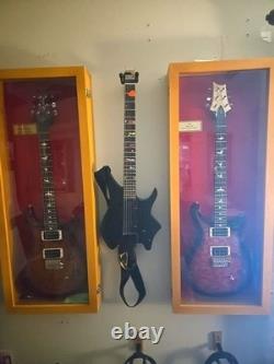 Guitar Display Case Electric Black & Red USA Wood Cabinet Fender Wall Shadow Box