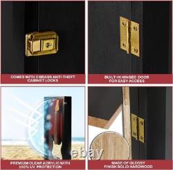 Guitar Display Case Electric Black & Red USA Wood Cabinet Fender Wall Shadow Box