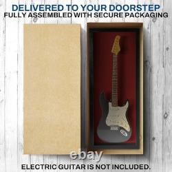 Guitar Display Case Electric Black & Red USA Wood Cabinet Fender Wall Shadow Box