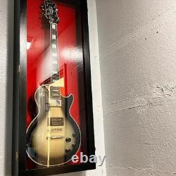 Guitar Display Case Electric Black & Red USA Wood Cabinet Fender Wall Shadow Box