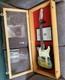 Guitar Display Case Electric Oak & Red Wood Cabinet Usa Rack Wall Shadow Box