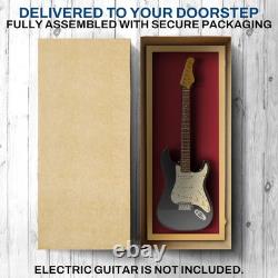 Guitar Display Case Electric Oak & Red Wood Cabinet USA Rack Wall Shadow Box