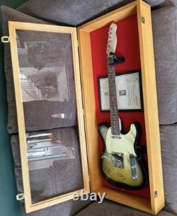 Guitar Display Case Electric Oak & Red Wood Cabinet USA Rack Wall Shadow Box