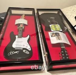 Guitar Display Case Electric Oak Wood Rack Fender Gibson Wall Cabinet Shadow Box