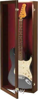 Guitar Display Case Electric Walnut & Red Wood Cabinet USA Made Wall Shadow Box