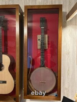Guitar Display Case Electric Walnut & Red Wood Cabinet USA Made Wall Shadow Box