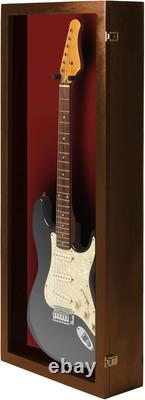 Guitar Display Case Electric Walnut & Red Wood Cabinet USA Made Wall Shadow Box