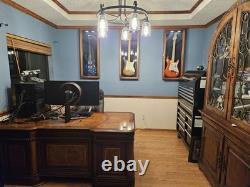 Guitar Display Case Electric Walnut & Red Wood Cabinet USA Made Wall Shadow Box