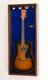 Guitar Display Case Walnut Blue Wood Led Light Cabinet Gibson Fender Taylor 45