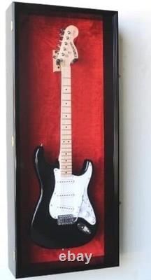 Guitar Display Case Walnut Blue Wood LED Light Cabinet Gibson Fender Taylor 45