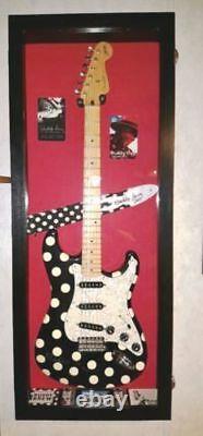 Guitar Display Case Wood Electric Guitar Case / Red Felt