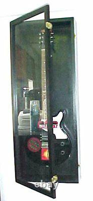 Guitar Display Case Wood Electric Guitar Case / Red Felt