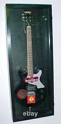 Guitar Display case/ Solid hardwood Strat/gibson Black with red felt Back ground