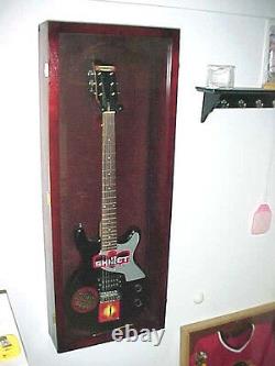 Guitar Display case/ Solid hardwood Strat/gibson Guitar WoodCase CHERRY / NF