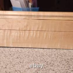 Gun Display Case 18 x 12 x 3 Curly Maple Knife EDC Pin Medal Wood USA Shadow Box