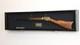 Gun Display Case 44 Cabinet Rifle All Black Wood Shotgun Shadow Box Rack Holder