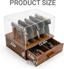 Gun Display Case 5+ Acrylic & Wood Handgun Pistol Revolver Knife Rack Organizer