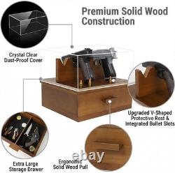 Gun Display Case 5+ Acrylic & Wood Handgun Pistol Revolver Knife Rack Organizer