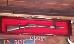 Gun Display Case Cabinet Rifle Black Solid Wood Shotgun USA Frame Shadow Box 44