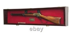 Gun Display Case Cabinet Rifle Cherry Solid Wood LED Light Shotgun USA Frame 44