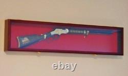 Gun Display Case Cabinet Rifle Cherry Solid Wood LED Light Shotgun USA Frame 44