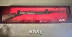 Gun Display Case Cabinet Rifle Cherry Wood Musket Shotgun Pistol Lock Rack 54