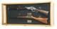 Gun Display Case Double Oak & Black Rifle Wood Clear View Shadow Box Cabinet