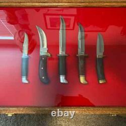 Gun Display Case Knife Pistol 24 x 18 x 3 Revolver Walnut Wood USA Shadow Box
