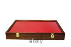 Gun Display Case Knife Pistol 24 x 18 x 3 Revolver Walnut Wood USA Shadow Box