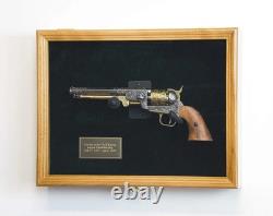 Gun Display Case LARGE 18 Oak Wood LED Light Handgun Pistol Revolver Shadow Box