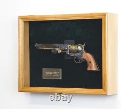 Gun Display Case LARGE 18 Oak Wood LED Light Handgun Pistol Revolver Shadow Box