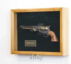 Gun Display Case LARGE 18 Oak Wood LED Light Handgun Pistol Revolver Shadow Box