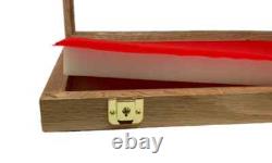 Gun Display Case Pistol 18 x 12 x 3 Revolver Knife Oak Solid Wood USA Shadow Box