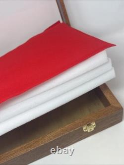 Gun Display Case Pistol 18 x 12 x 4 Oak & Green Revolver Wood USA Shadow Box