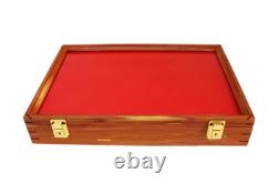 Gun Display Case Pistol 18 x 12 x 4 Revolver Cedar & Red Wood Knife Shadow Box