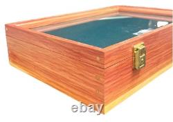 Gun Display Case Pistol 18 x 12 x 4 Revolver Cedar & Red Wood Knife Shadow Box