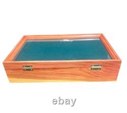 Gun Display Case Pistol 18 x 12 x 4 Revolver Cedar & Red Wood Knife Shadow Box