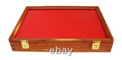Gun Display Case Pistol 18 x 12 x 4 Revolver Cedar & Red Wood Knife Shadow Box