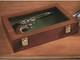 Gun Display Case Wood Handgun Pistol Revolver Glass Lock Knife Shadow Box Trophy